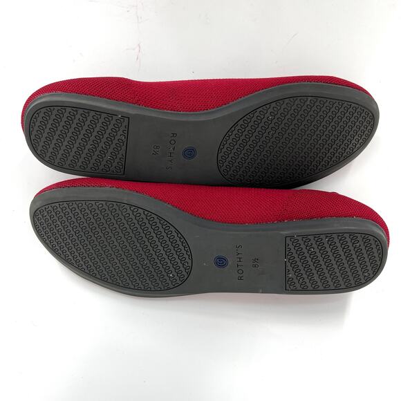 Rothy's Red Flats Euro Size 39, U.S. Size 8.5 Round Toe - Picture 6 of 7